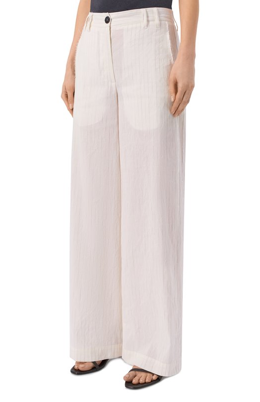 Брюки изо льна и хлопка Isabel Benenato DW03S26 Белый  DW03S26 Фото 3