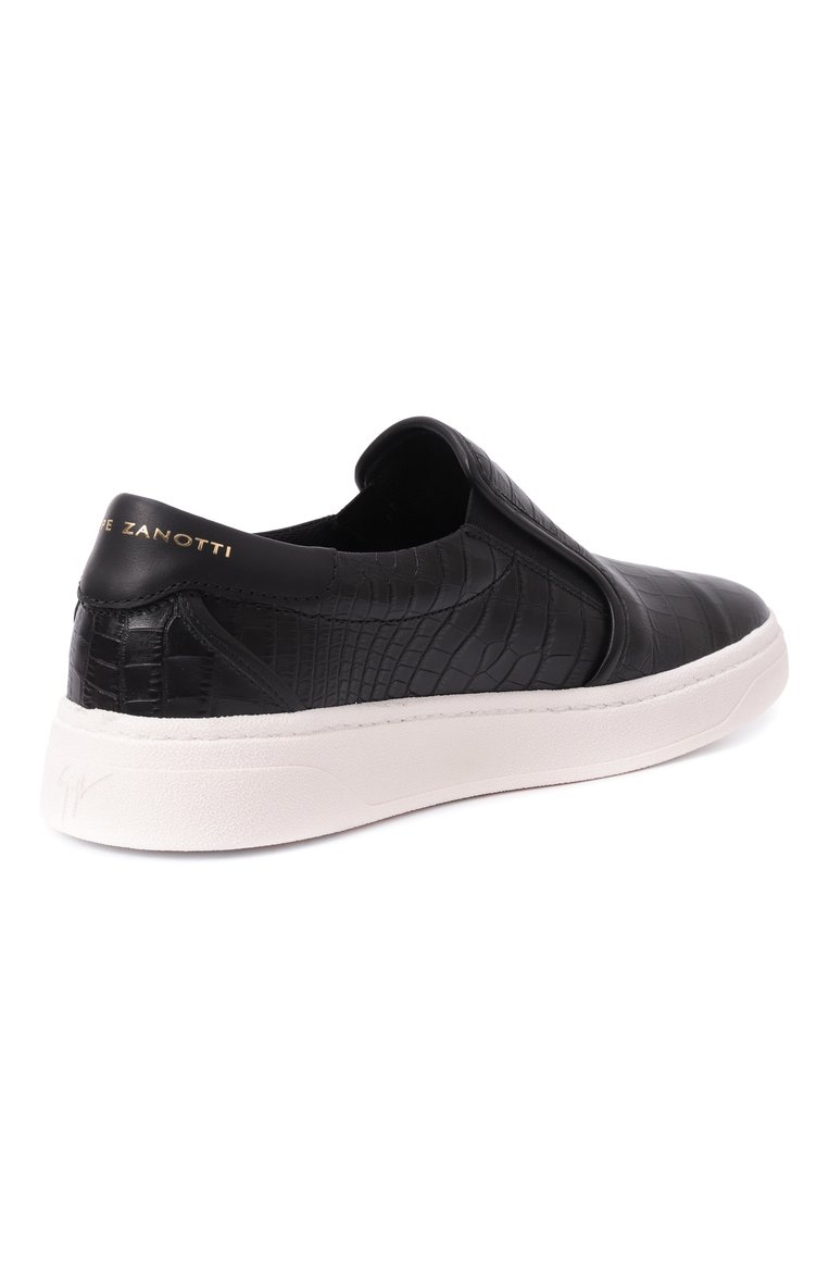 Мужские кожаные слипоны GIUSEPPE ZANOTTI DESIGN черного цвета, арт. RM40026/003 | Фото 5 (Материал внутренний: Текстиль, Натуральная кожа; Нос: Не проставлено; Стили: Кэжуэл; Материал внешний: Натуральная кожа; Кросс-КТ: Низкие)
