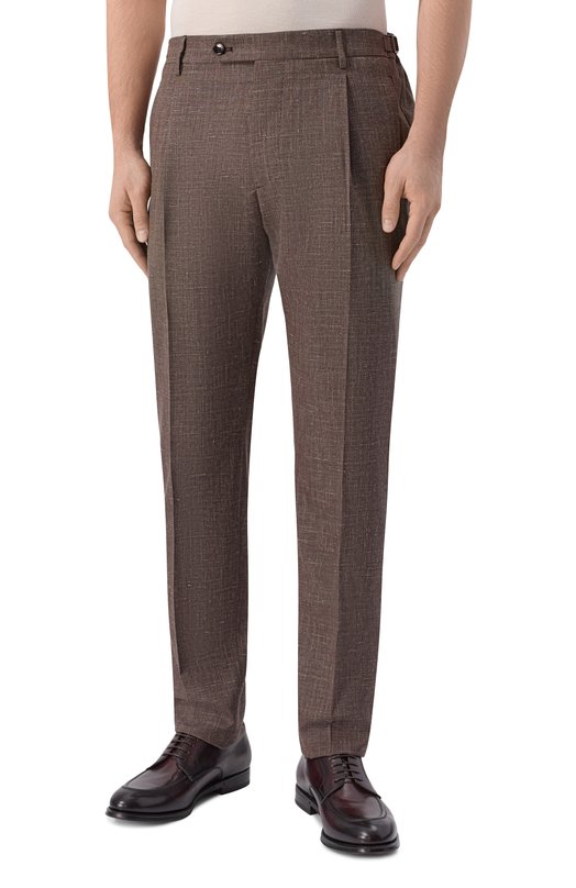 Брюки из шерсти и шелка Berwich RETR0L0NG/MZ1230 Коричневый  RETR0L0NG/MZ1230 Фото 3