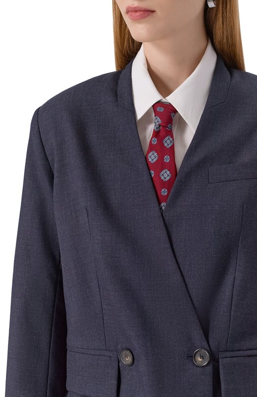 Шерстяной жакет Erika Cavallini P5WZ15 Синий  P5WZ15 Фото 5