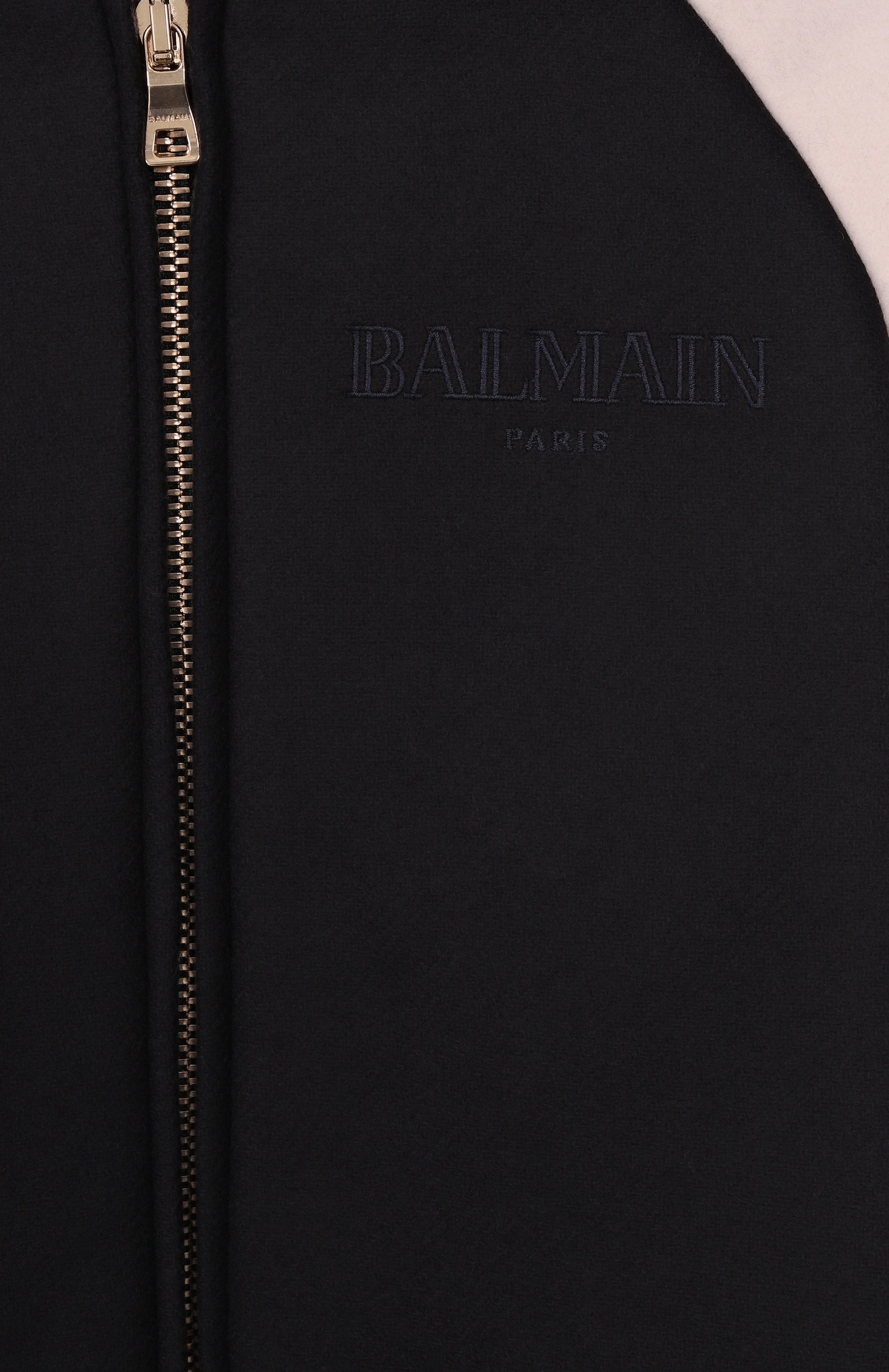 Шерстяной бомбер BALMAIN черно-белого цвета по цене 89950 руб., арт. BX2Q50, фото 3 Шерстяной бомбер BALMAIN, арт. BX2Q50, фото 3