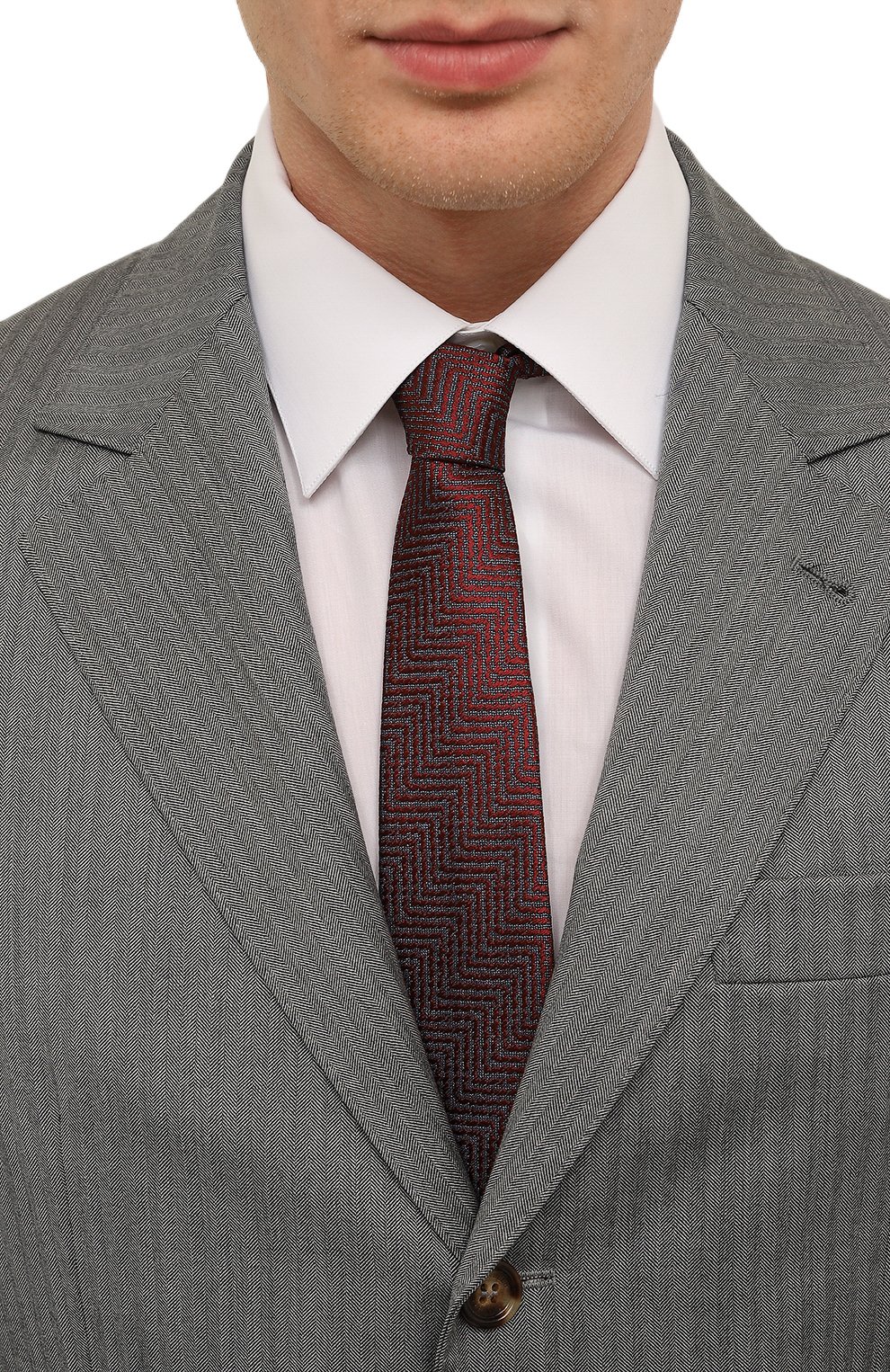 Шелковый галстук CANALI бордового цвета по цене 17600 руб., арт. 18/HJ03770, фото 2 Шелковый галстук CANALI, арт. 18/HJ03770, фото 2