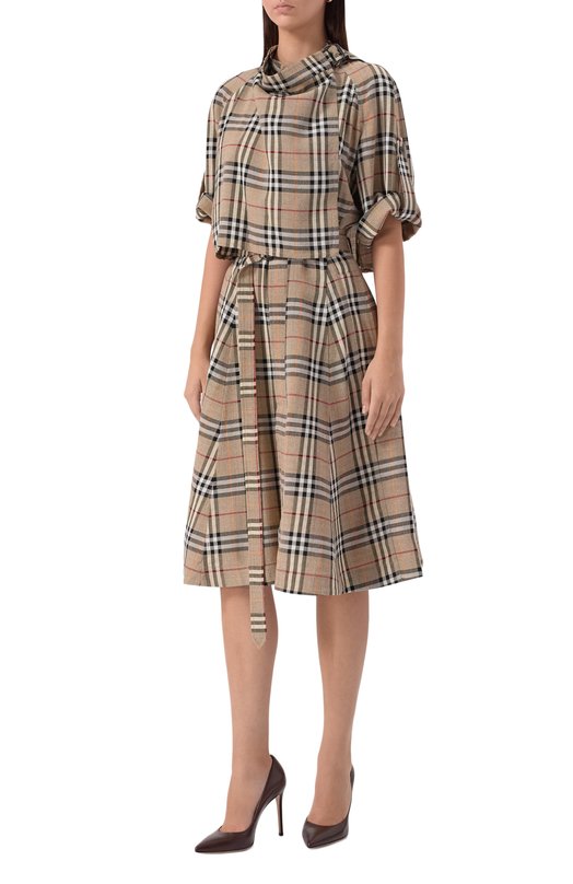 Платье из вискозы и шелка Burberry 8110441 Серый  8110441 Фото 3