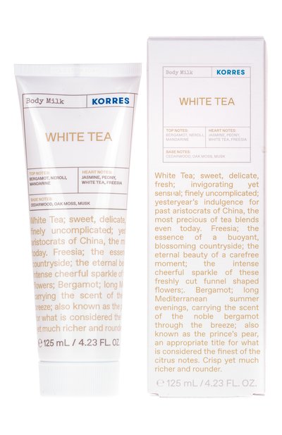 Молочко для тела "белый чай" (125ml) KORRES бесцветного цвета по цене 2090 руб., арт. 5203069090769, фото 3 Молочко для тела "белый чай" (125ml) KORRES, арт. 5203069090769, фото 3