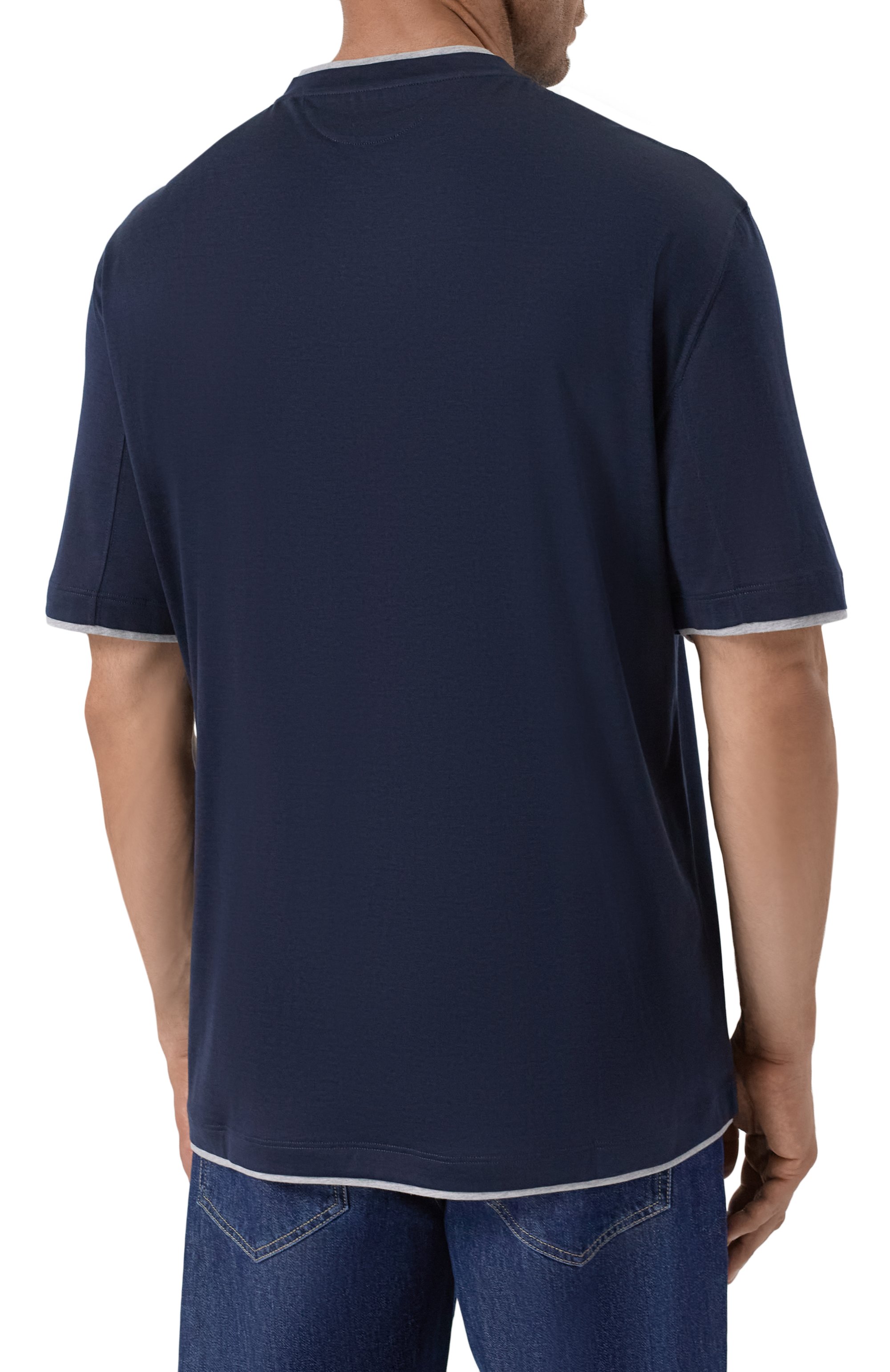 Футболка из шелка и хлопка BRUNELLO CUCINELLI, арт. MH8367427, фото 4