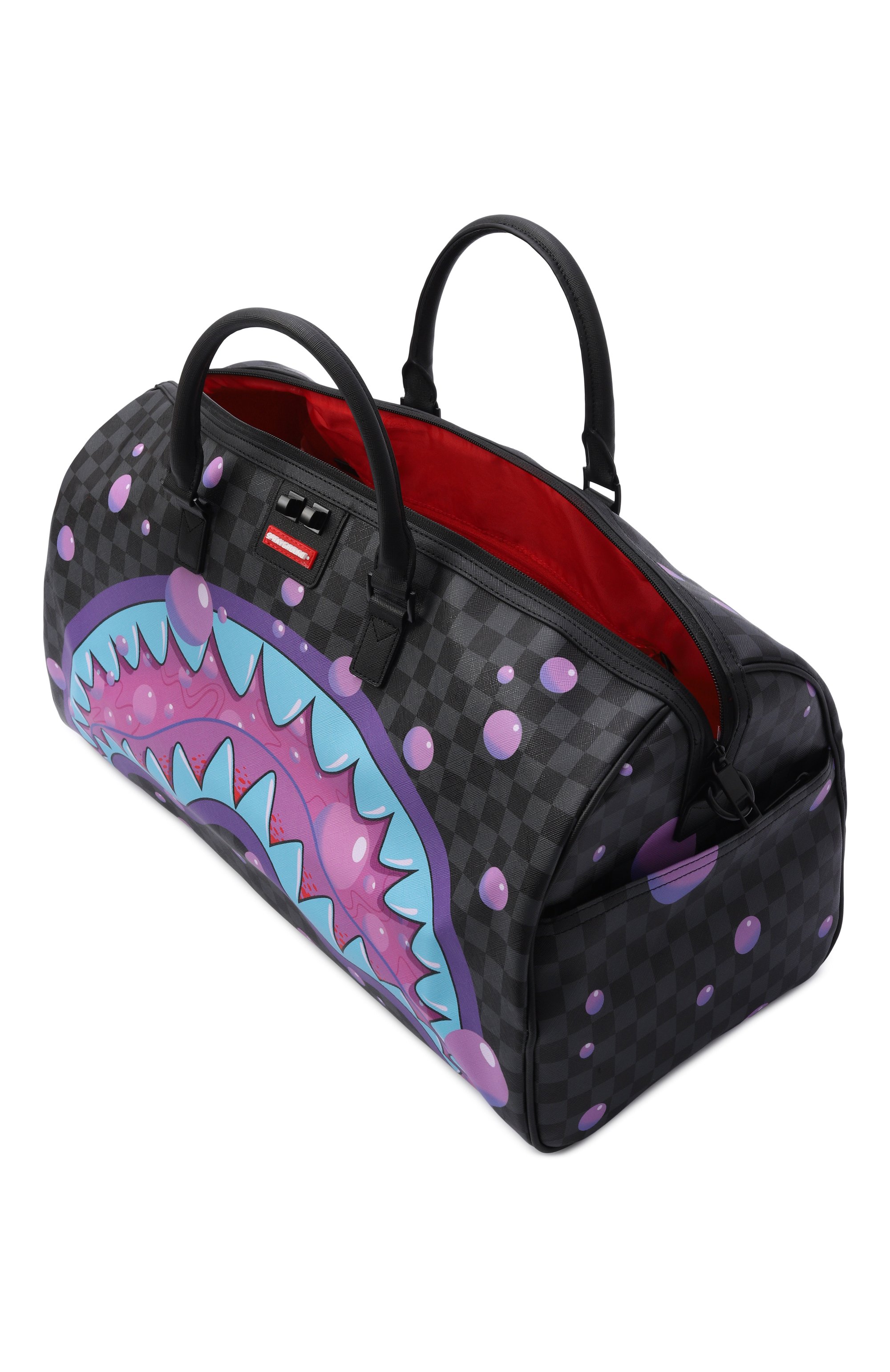 Дорожная сумка purple slime takeover SPRAYGROUND темно-серого цвета по цене 27800 руб., арт. 910D8953NSZ/PURPLE SLIME TAKE0VER LARGE DUFFLE, фото 3 Дорожная сумка purple slime takeover SPRAYGROUND, арт. 910D8953NSZ/PURPLE SLIME TAKE0VER LARGE DUFFLE, фото 3