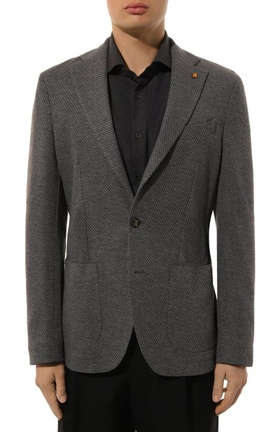 Пиджак из шерсти и хлопка SARTORIA LATORRE темно-серого цвета по цене 61550 руб., арт. JD74/JG041, фото 4 Пиджак из шерсти и хлопка SARTORIA LATORRE, арт. JD74/JG041, фото 4
