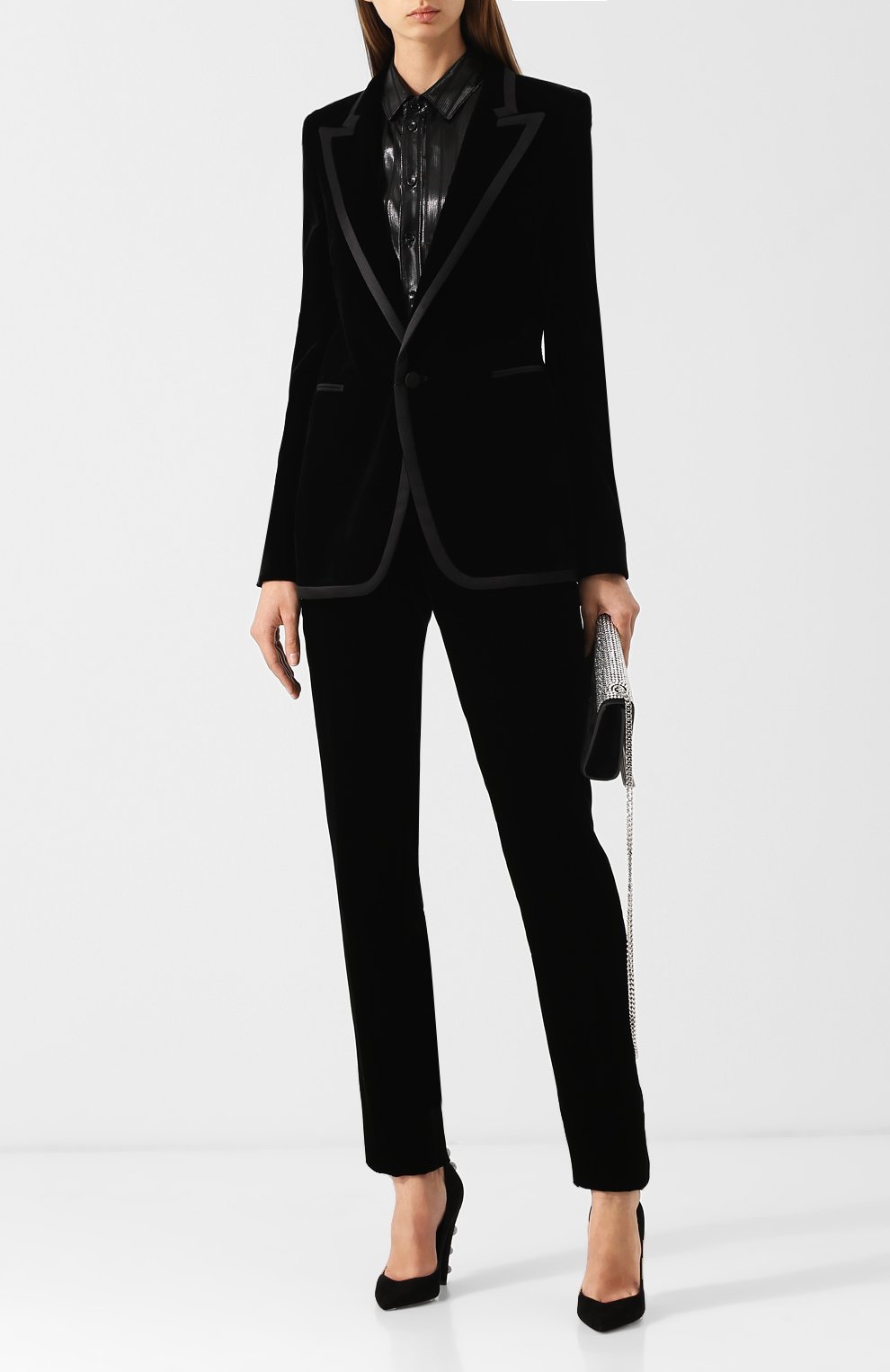 Приталенный бархатный жакет SAINT LAURENT, арт. 534246/Y525R, фото 2