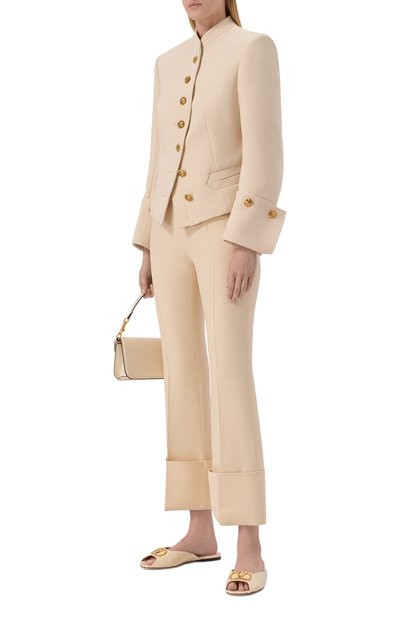 Кожаные шлепанцы vlogo signature VALENTINO кремового цвета по цене 89950 руб., арт. 8W0S0PI7/LUR, фото 3 Кожаные шлепанцы vlogo signature VALENTINO, арт. 8W0S0PI7/LUR, фото 3