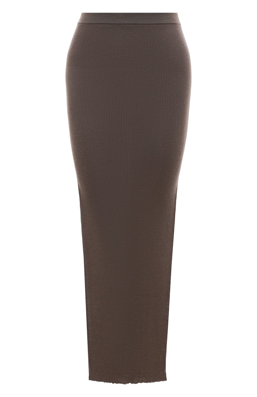 Кашемировая юбка RICK OWENS серого цвета по цене 85550 руб., арт. RP02B6619/RIBWS, фото 1 Кашемировая юбка RICK OWENS, арт. RP02B6619/RIBWS, фото 1