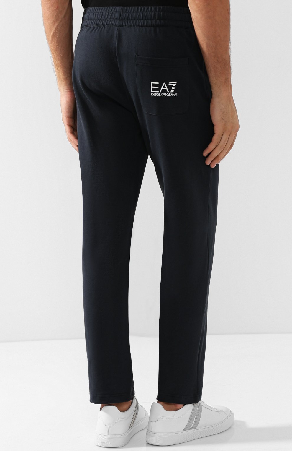 Хлопковые брюки прямого кроя с поясом на резинке EA7, арт. 8NPPC2/PJ05Z, фото 4