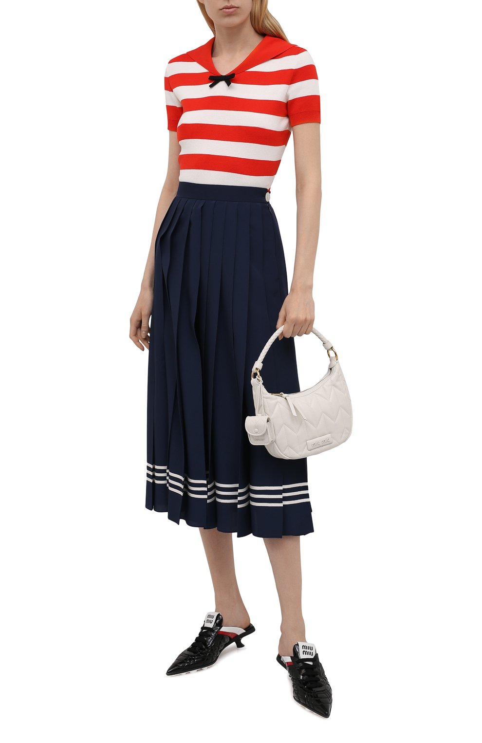 Хлопковый пуловер MIU MIU, арт. MML469-1Y4X-F0D17, фото 2