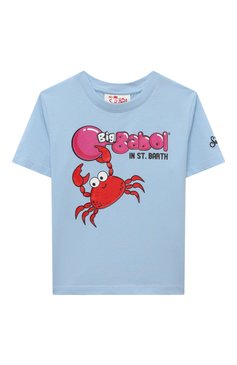 Детская хлопковая футболка MC2 SAINT BARTH голубого цвета, арт. STBK TSHIRT B0Y/TSH0001/00569F | Фото 1 (Рукава: Короткие; Материал сплава: Проставлено; Материал внешний: Хлопок; Мальчики Кросс-КТ: Футболка-одежда; Драгоценные камни: Проставлено; Ростовка одежда: 4 �года | 104 см, 12 лет | 152 см, 13 - 15 лет | 158 см, 6 лет | 116 см, 16 лет | 164 см, 8 лет | 128 см, 10 - 11 лет | 140 - 146см)