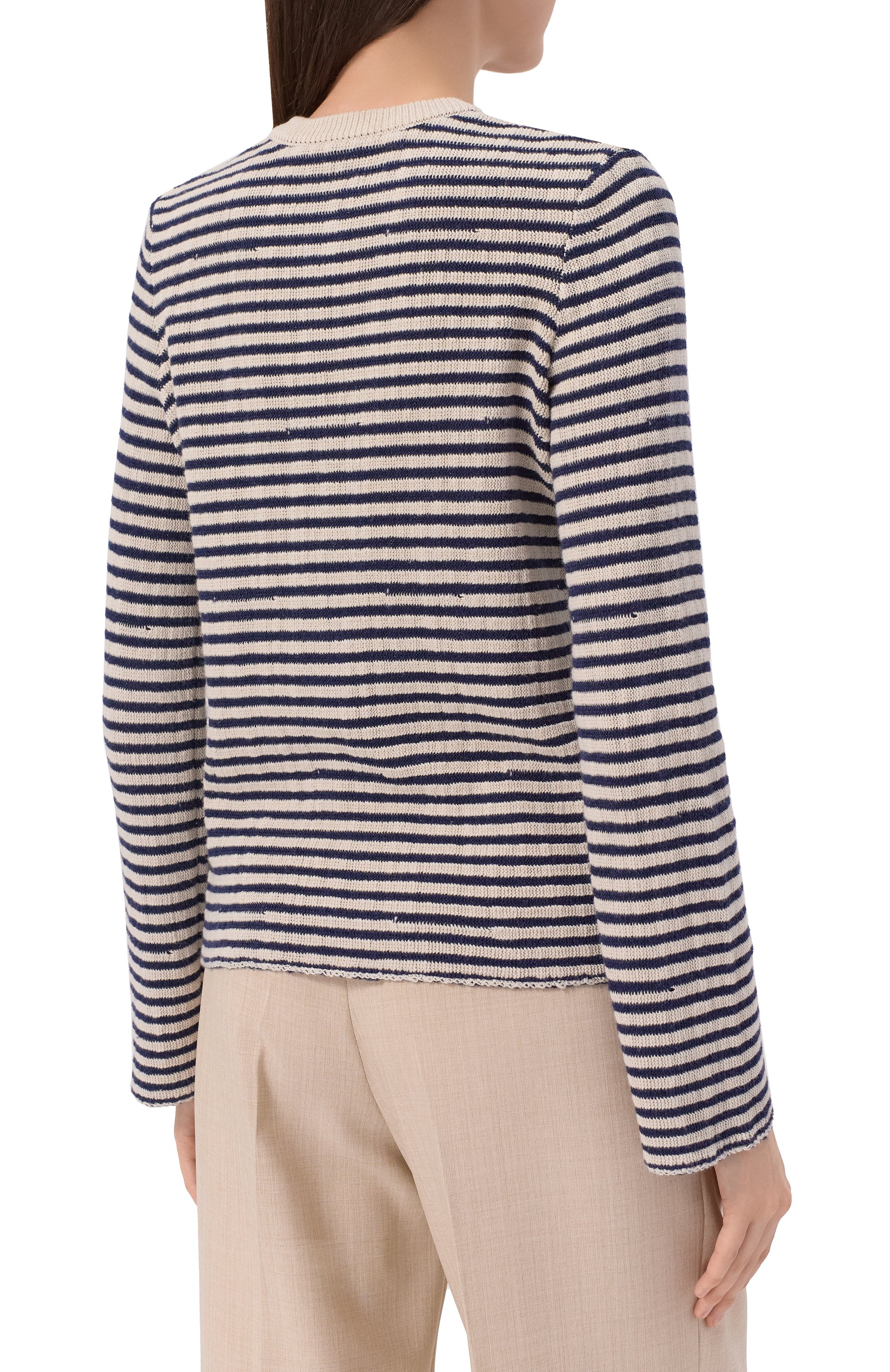 Пуловер из хлопка и вискозы ZADIG AND VOLTAIRE синего цвета по цене 37800 руб., арт. KWSW02706, фото 4 Пуловер из хлопка и вискозы ZADIG AND VOLTAIRE, арт. KWSW02706, фото 4