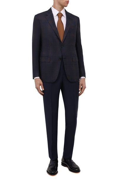 Пиджак из шерсти и шелка ZEGNA темно-синего цвета по цене 290500 руб., арт. 359015/15M220, фото 2 Пиджак из шерсти и шелка ZEGNA, арт. 359015/15M220, фото 2