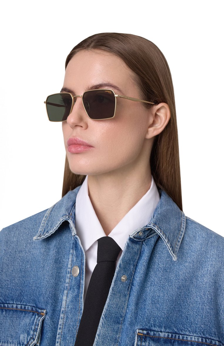 Женские солнцезащитные очки CARRERA зеленого цвета, арт. CARRERA 356 8S0 | Фото 3 (Тип очков: С/з; Материал: Металл; Кросс-КТ: С/з-унисекс; Очки форма: Прямоугольные; Оптика Гендер: оптика-унисекс)