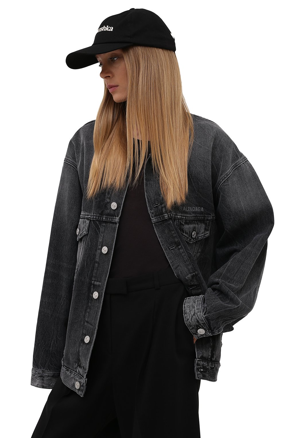 Хлопковая бейсболка NANUSHKA черного цвета по цене 13550 руб., арт. NW21SSHT01299, фото 2 Хлопковая бейсболка NANUSHKA, арт. NW21SSHT01299, фото 2