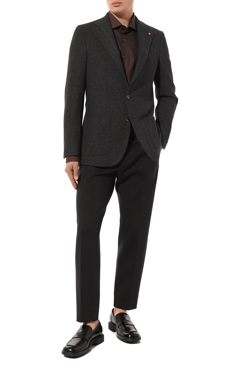 Хлопковая рубашка STEFANO RICCI темно-коричневого цвета по цене 95050 руб., арт. MC000540/R122B, фото 2 Хлопковая рубашка STEFANO RICCI, арт. MC000540/R122B, фото 2