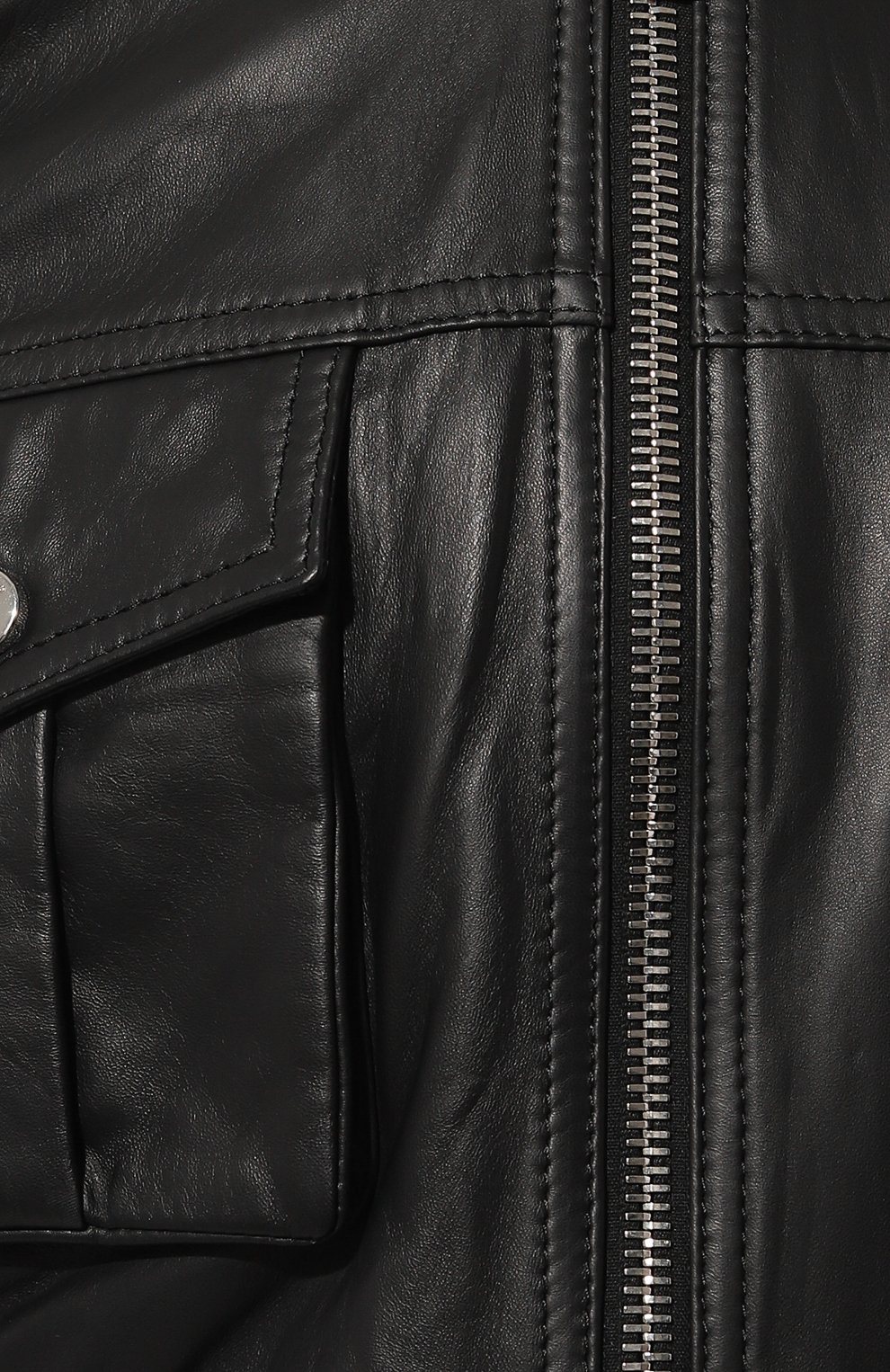 Кожаный бомбер DONDUP черного цвета по цене 89950 руб., арт. DJ609/PL0511D XXX, фото 5 Кожаный бомбер DONDUP, арт. DJ609/PL0511D XXX, фото 5