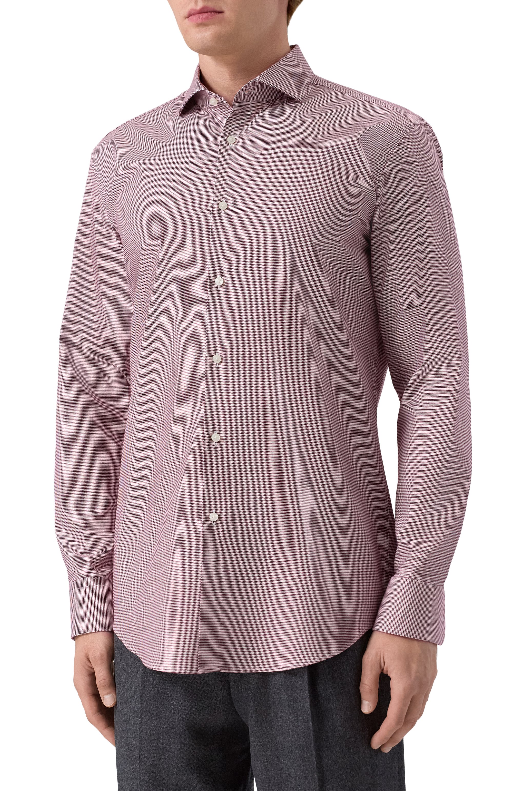 Хлопковая сорочка BOSS бордового цвета по цене 14950 руб., арт. 50539134, фото 3 Хлопковая сорочка BOSS, арт. 50539134, фото 3