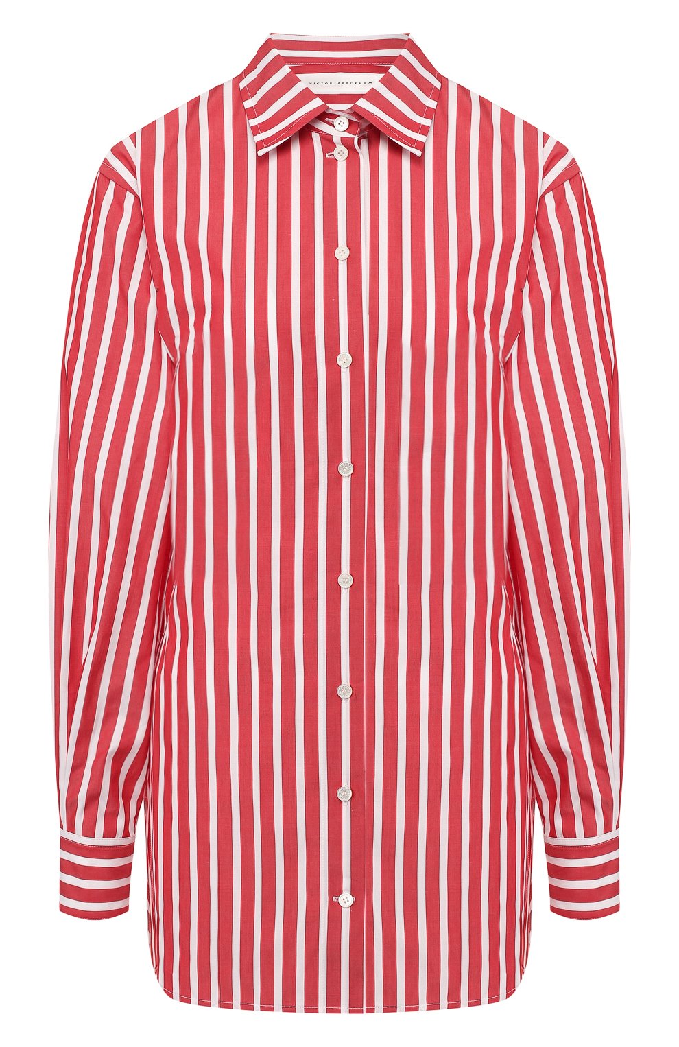 Хлопковая рубашка VICTORIA BECKHAM, арт. SH LNG 1818 MSS19 PIQUE STRIPE, фото 1