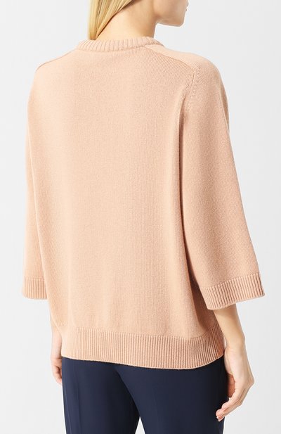 Кашемировый пуловер с укороченным рукавом и накладным карманом CHLOÉ, арт. CHC18AMP74500, фото 4
