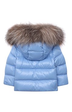 Детского пуховая куртка MONCLER голубого цвета, арт. G2-951-1A526-02-68950 | Фото 2 (Материал внешний: Синтетический материал; Кросс-КТ НВ: Куртки; Материал подклада: Синтетический материал; Материал утеплителя: Пух и перо; Ростовка одежда: 12 мес | 80 см, 18 мес | 86 см, 24 мес | 92 см, 36 мес | 98 см)