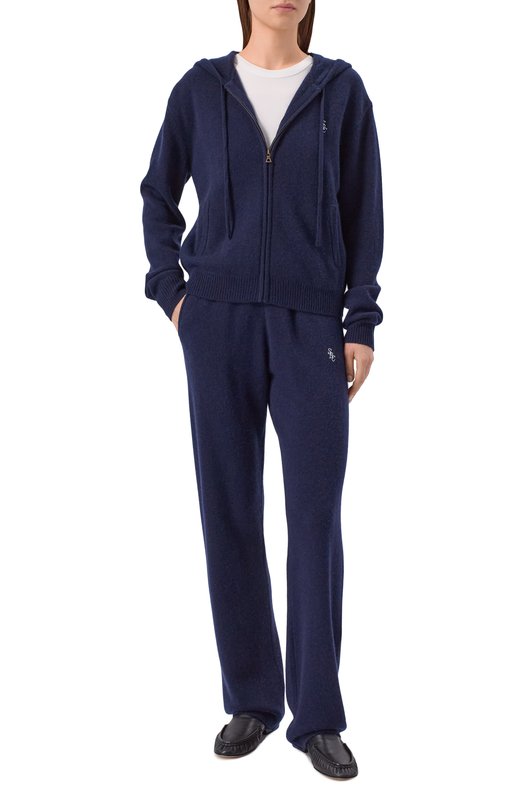 Кардиган из кашемира и шерсти Sporty and Rich CA00264302BL106 Синий  CA00264302BL106 Фото 2