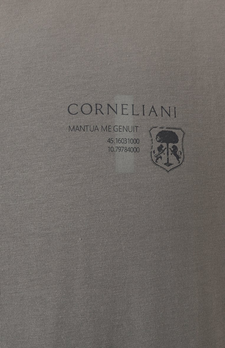 Мужская хлопковая футболка CORNELIANI зеленого цвета, арт. 25G580-2525058 | Фото 6 (Материал внешний: Хлопок; Рукава: Короткие; Длина (для топов): Стандартные; Принт: С принтом; Стили: Кэжуэл; Кросс-КТ: Джерси; Мужское Кросс-КТ: Футболка-одежда)