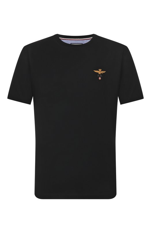 Хлопковая футболка Aeronautica Militare TS1580UJ00372_001 Чёрный TS1580UJ00372_001