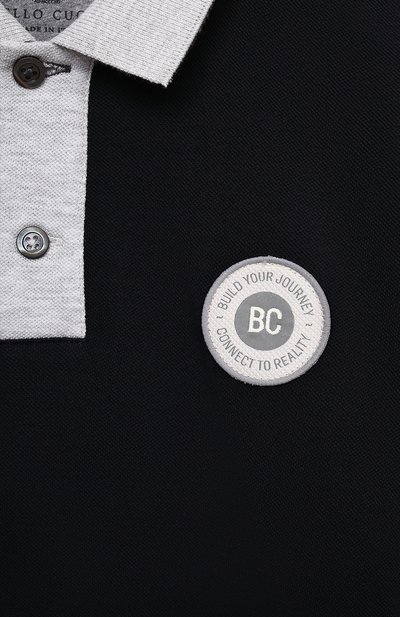 Хлопковое поло BRUNELLO CUCINELLI темно-синего цвета по цене 39500 руб., арт. B0021T322B, фото 3 Хлопковое поло BRUNELLO CUCINELLI, арт. B0021T322B, фото 3