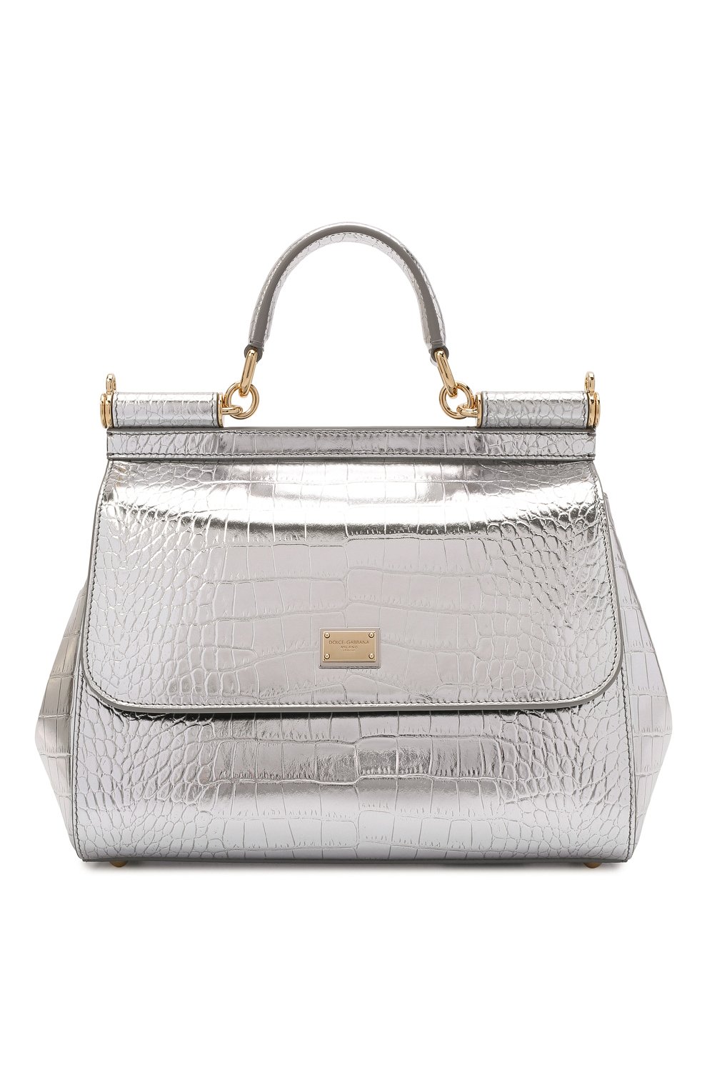 Сумка sicily medium DOLCE & GABBANA серебряного цвета по цене 236500 руб., арт. BB6002/AJ244, фото 1 Сумка sicily medium DOLCE & GABBANA, арт. BB6002/AJ244, фото 1