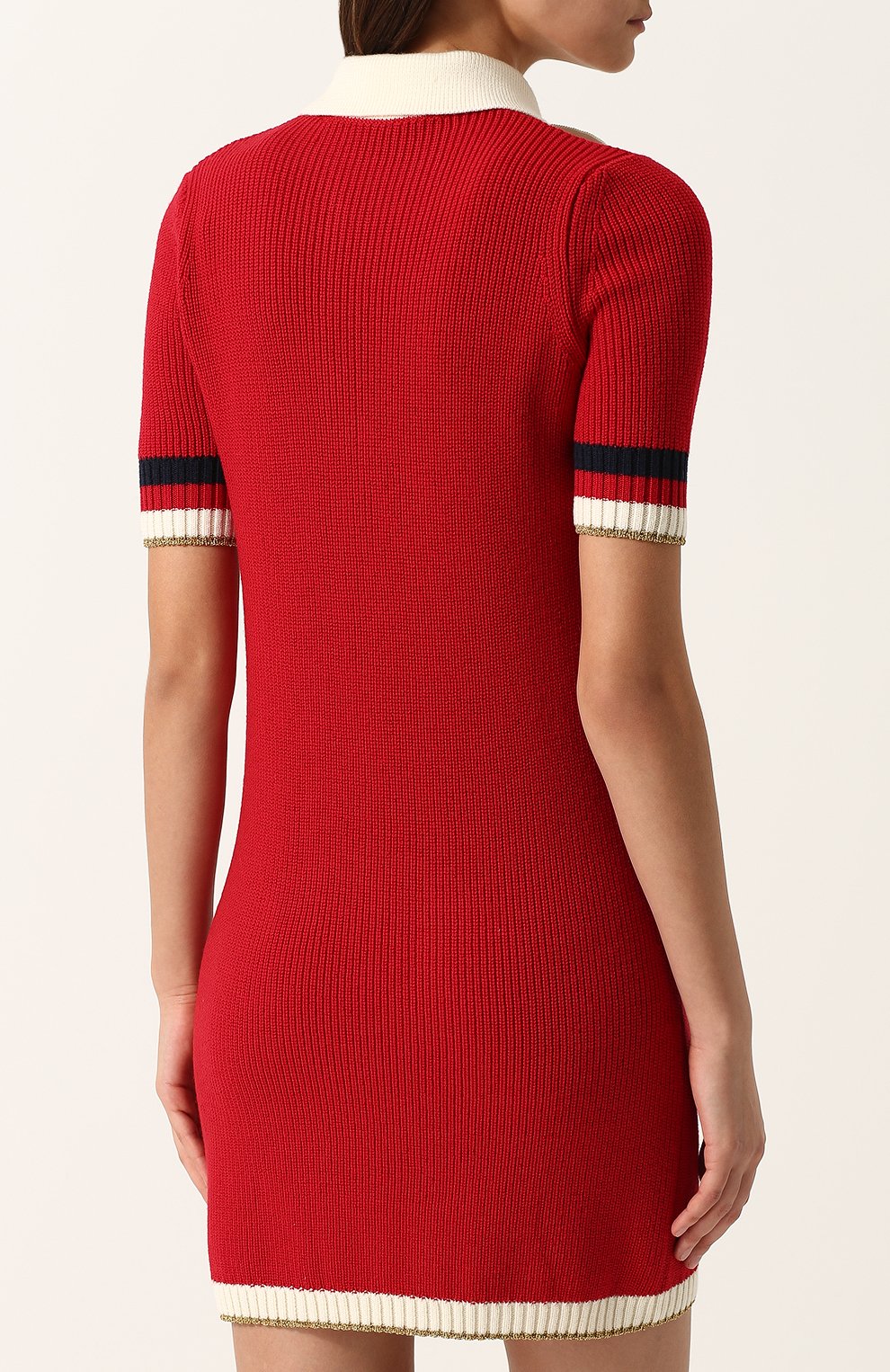 Шерстяное мини-платье с контрастным бантом GUCCI, арт. 481385/X5V60, фото 4