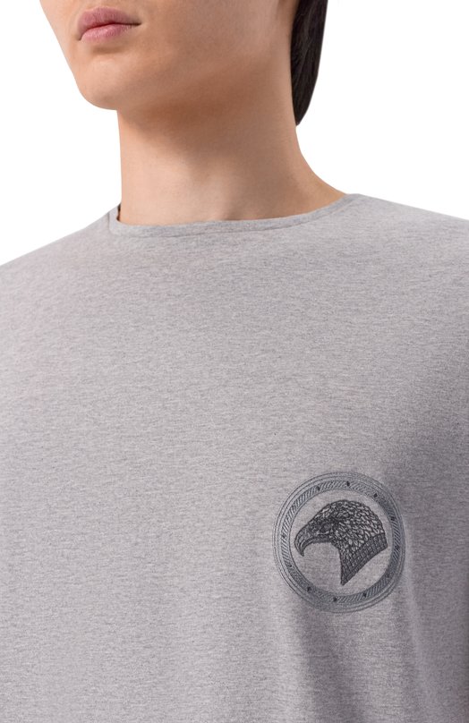 Хлопковая футболка Stefano Ricci MNI42H0020/803C0 Серый  MNI42H0020/803C0 Фото 5