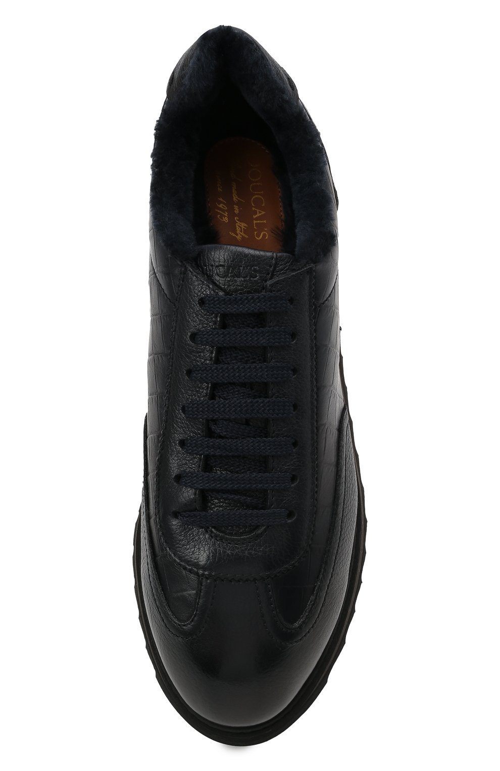 Кожаные кроссовки DOUCAL'S темно-синего цвета по цене 56700 руб., арт. DU2880WINNPM0192B00, фото 5 Кожаные кроссовки DOUCAL'S, арт. DU2880WINNPM0192B00, фото 5