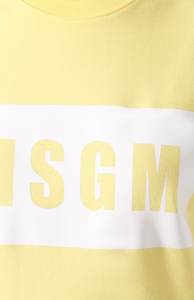 Хлопковый свитшот MSGM желтого цвета по цене 16400 руб., арт. 2842MDM196 207499, фото 5 Хлопковый свитшот MSGM, арт. 2842MDM196 207499, фото 5
