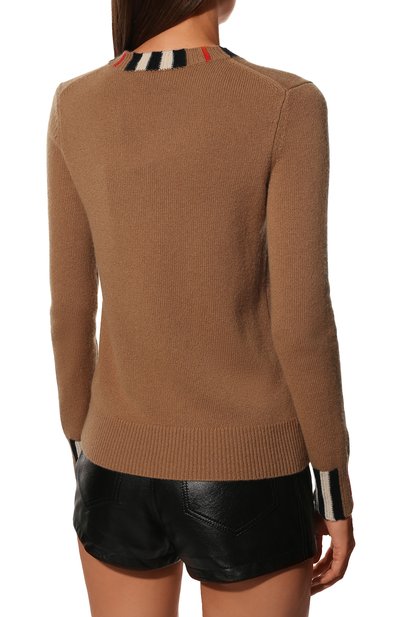 Кашемировый пуловер BURBERRY коричневого цвета по цене 97250 руб., арт. 8020391, фото 4 Кашемировый пуловер BURBERRY, арт. 8020391, фото 4