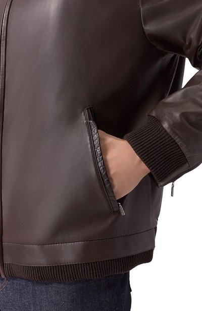 Кожаный бомбер с отделкой из кожи аллигатора ZILLI, арт. AR0NH3M1972VPIP00_001, фото 5