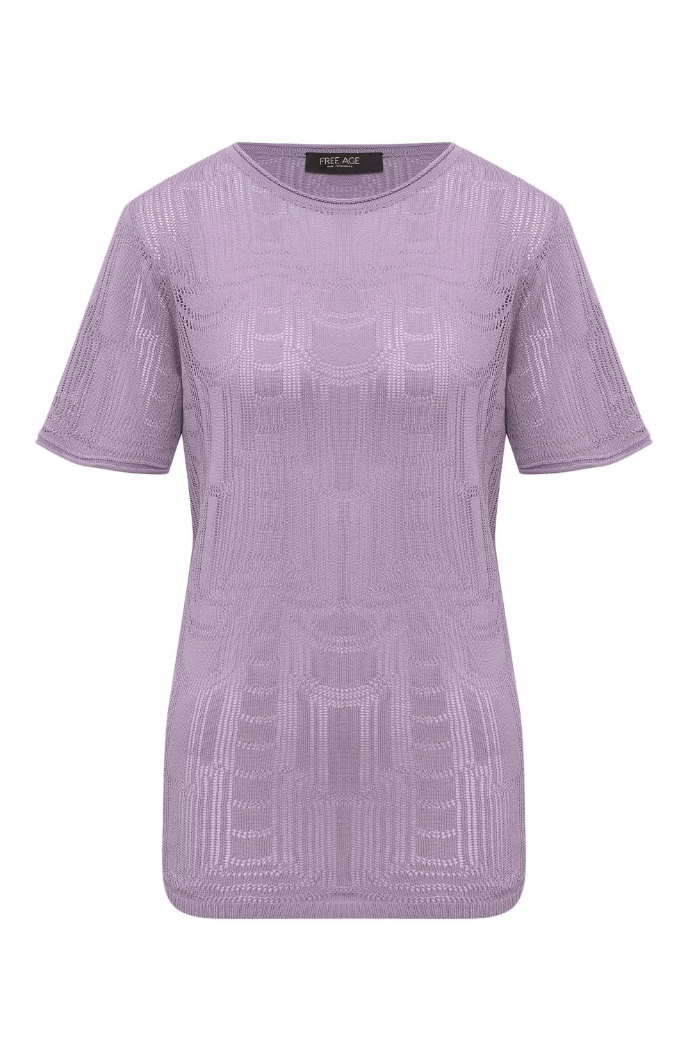 Футболка из вискозы FREEAGE фиолетового цвета по цене 26400 руб., арт. TS23.JM067.7000.701, фото 1 Футболка из вискозы FREEAGE, арт. TS23.JM067.7000.701, фото 1