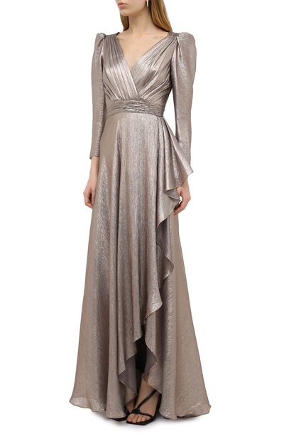 Шелковое платье ZUHAIR MURAD золотого цвета по цене 446500 руб., арт. DRP20012/CHLU003, фото 3 Шелковое платье ZUHAIR MURAD, арт. DRP20012/CHLU003, фото 3