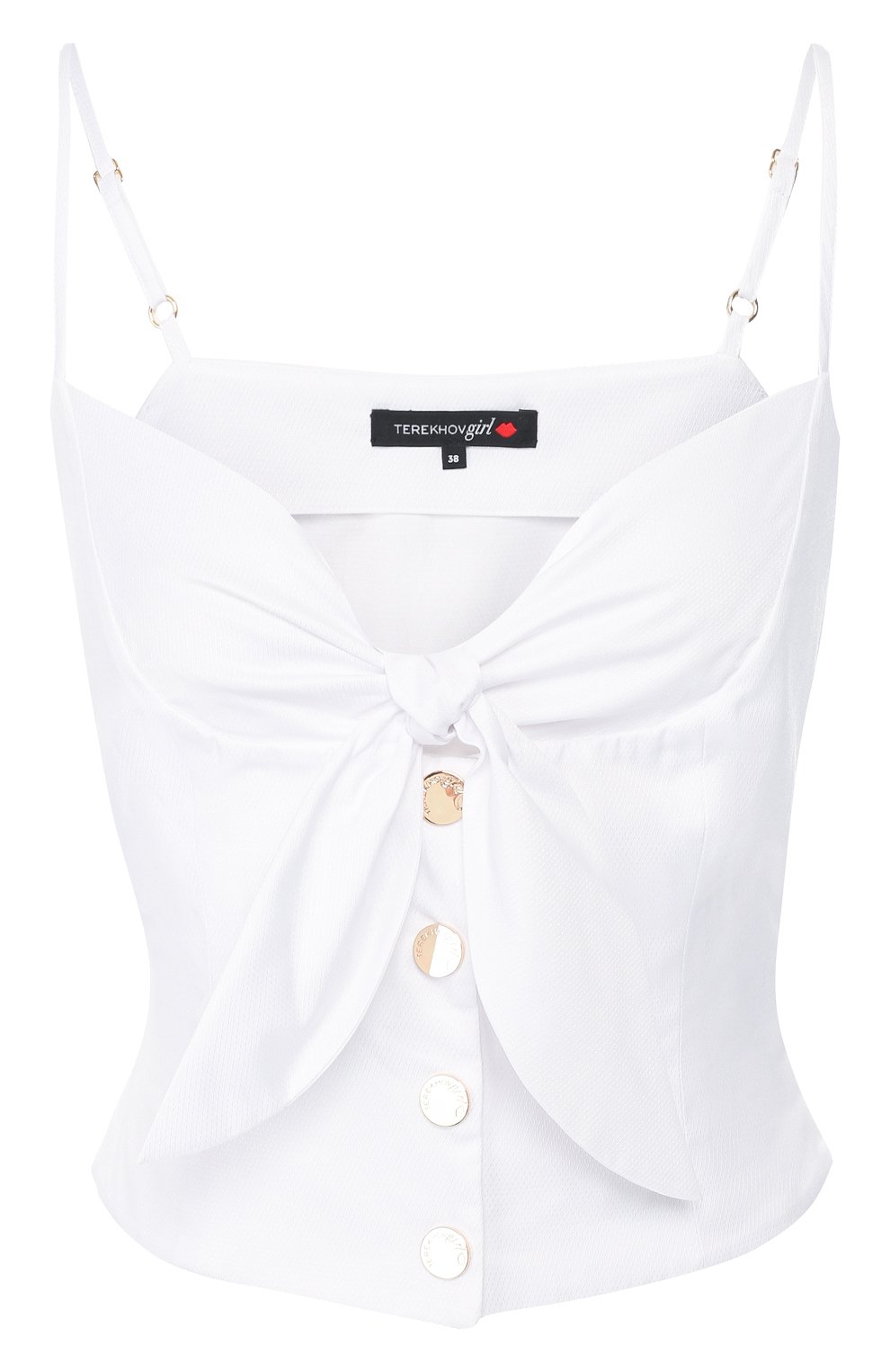 Топ с бантом TEREKHOV GIRL белого цвета по цене 11800 руб., арт. 2TP010/3260.100/S19, фото 1 Топ с бантом TEREKHOV GIRL, арт. 2TP010/3260.100/S19, фото 1