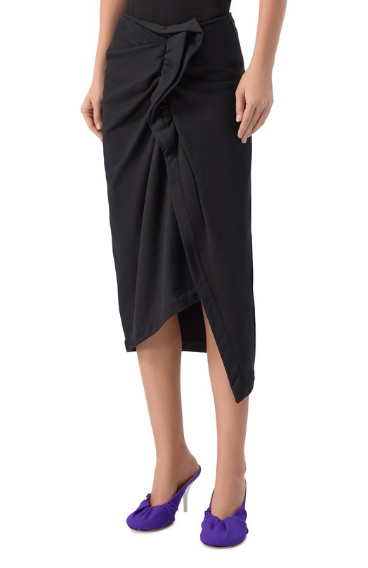 Хлопковая юбка Dries Van Noten 131112/3611 Чёрный  131112/3611 Фото 3