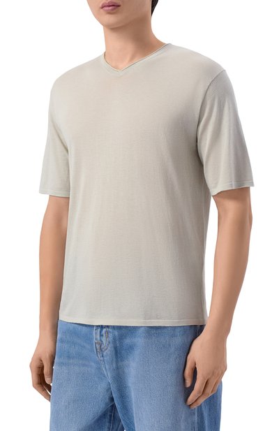 Футболка из шелка и хлопка 12 STOREEZ, арт. 137280, фото 3