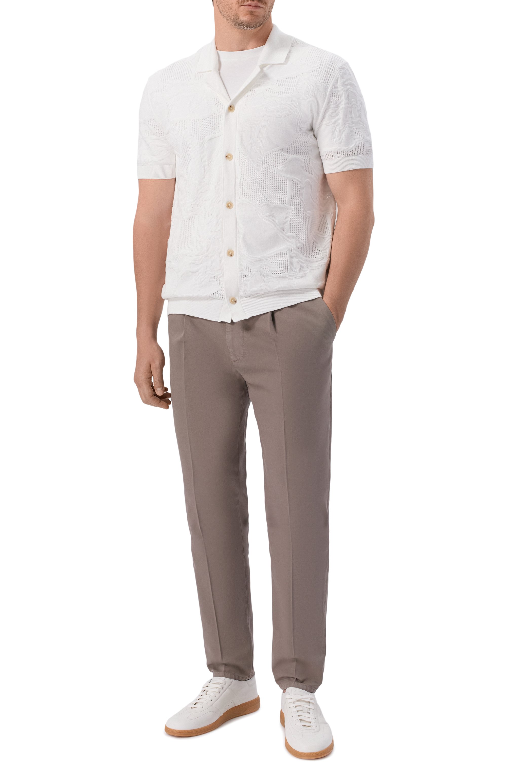 Хлопковая рубашка BOSS белого цвета по цене 29950 руб., арт. 50560478, фото 2 Хлопковая рубашка BOSS, арт. 50560478, фото 2