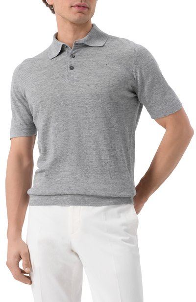 Поло изо льна и хлопка BRUNELLO CUCINELLI, арт. M2L00315, фото 3