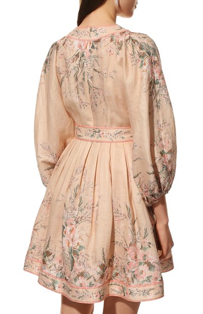 Льняное платье ZIMMERMANN бежевого цвета по цене 85350 руб., арт. 2662DMSH, фото 4 Льняное платье ZIMMERMANN, арт. 2662DMSH, фото 4