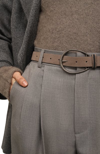 Замшевый ремень BRUNELLO CUCINELLI темно-серого цвета по цене 75950 руб., арт. M0DELC242, фото 2 Замшевый ремень BRUNELLO CUCINELLI, арт. M0DELC242, фото 2