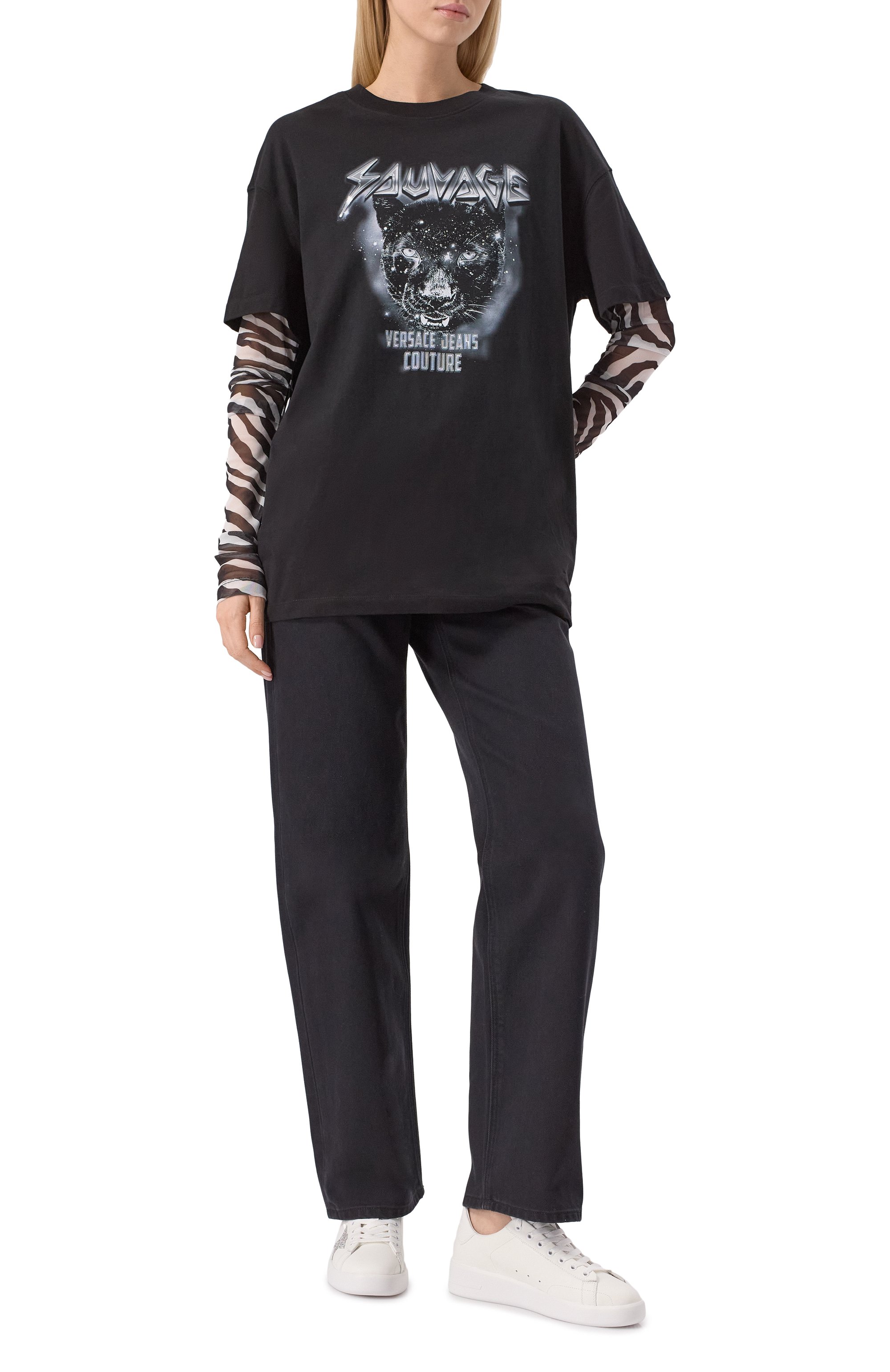 Хлопковый лонгслив VERSACE JEANS COUTURE, арт. 78HAHC04/CJ01C, фото 2