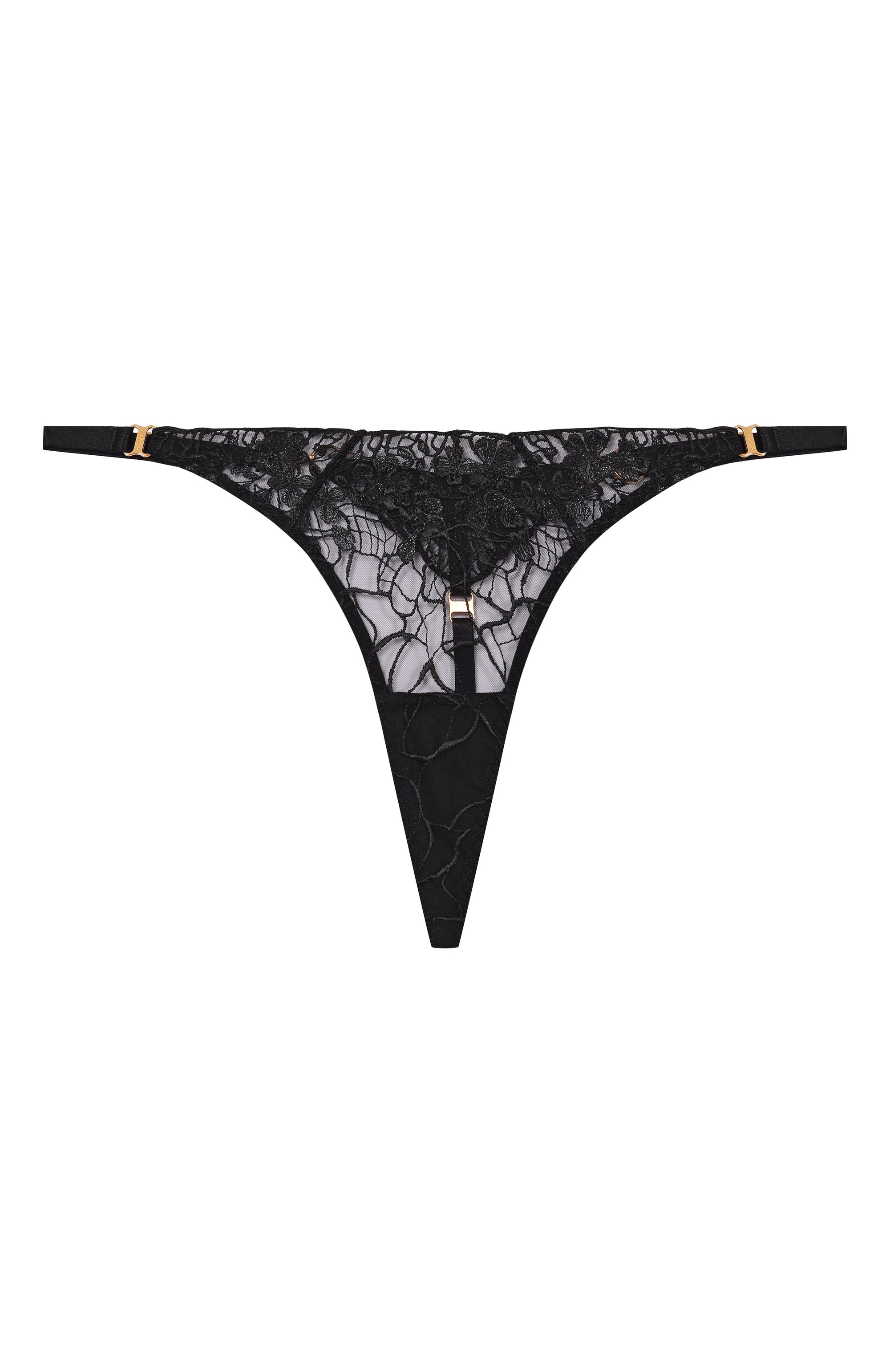 Трусы-стринги BORDELLE черного цвета по цене 28200 руб., арт. AW26T02B, фото 1 Трусы-стринги BORDELLE, арт. AW26T02B, фото 1