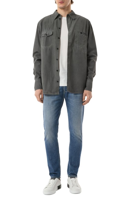 Хлопковая рубашка Dolce & Gabbana G5MH0T/G8LH4 Серый  G5MH0T/G8LH4 Фото 2